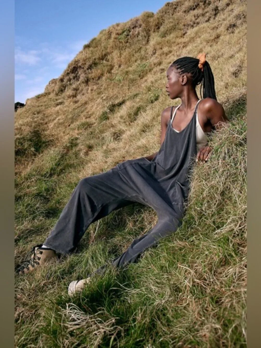 NWOT Free People Movement Hot Shot Onesie Washed Black size- LARGE - Picture 4 of 8